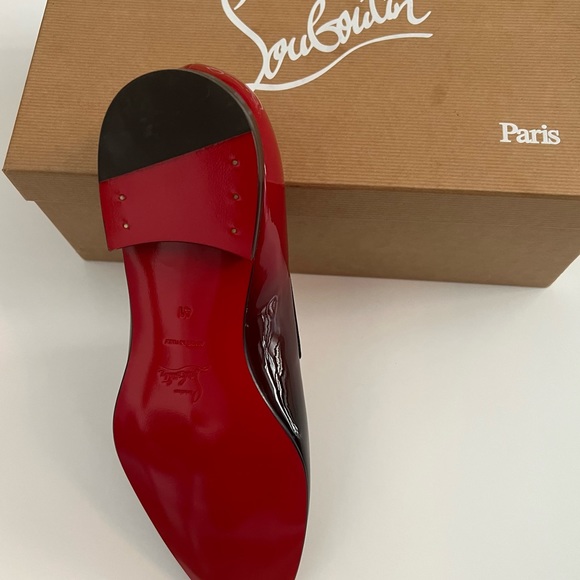 Christian Louboutin DANDELION FLAT PATENT DEGRADED BLK/RED MEN - Picture 5 of 5